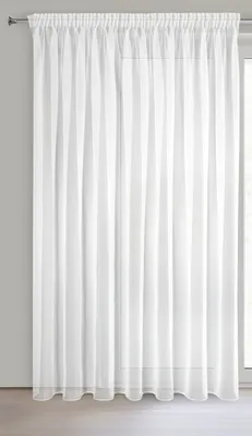 Produktbild von Eurofirany 454012, Durchscheinend, Weiß, Einfarbig, Polyester, Aufhängungshaken, 50 g/m²