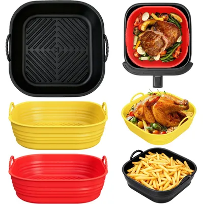 Silikonform für Heißluftfritteusen, 3er-Set, 4,5–7 L, BPA-frei