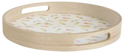 Produktbild von Decoris Tablett Ø 30 x 4 cm weiß-bunt