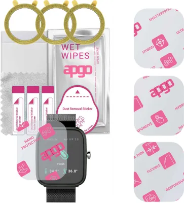 Produktbild von apgo 3 Stück Schutzglas, klar, kompatibel mit Vector Smart VCTR-33 Smartwatch, Hybrid 8H, Ersatz für Hartglas, Displayschutzglas, Bildschirmschutz, Displayschutz, kratzfest