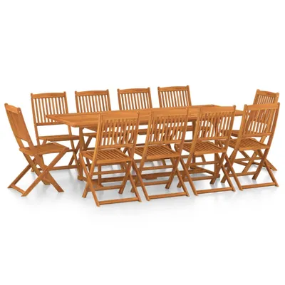 Image de vidaXL Ensemble de jardin 11 pièces 220x90x75 cm bois massif acacia