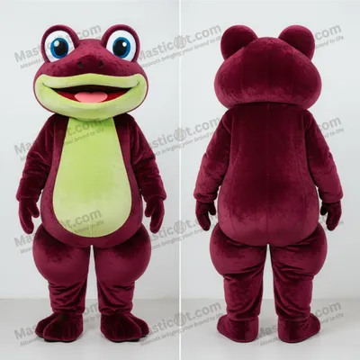 Produktbild von Plüsch-Frosch-Maskottchen MASTICOT in Bordeauxrot