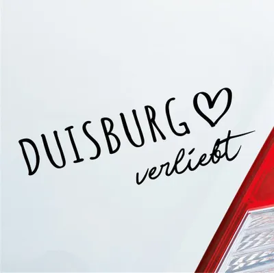 Produktbild von Auto Aufkleber Duisburg verliebt Herz Stadt Heimat Liebe Car 19x6 cm Schwarz Matt Sticker Heckscheibenaufkleber