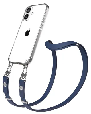Produktbild von EAZY CASE Handykette magnetisch mit Handyhülle für Apple iPhone 16, Crossbody Handyband 1-1,90m verstellbar mit 2 Ösen in Blau