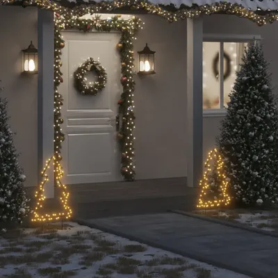Zdjęcie produktu dla Maison Exclusive - Choinka świąteczna z podstawką do wbijania w ziemię i 80 diodami LED, wysokość 60 cm