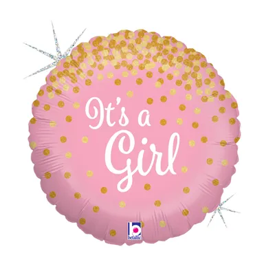 Produktbild von 18"/Ø46cm Folienballon "Its a Girl" Glitter