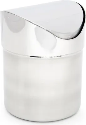 Produktbild von Famanu Abfalleimer Edelstahl mit Klappdeckel - 1,2 Liter - Modernes Design für Küche und Badezimmer