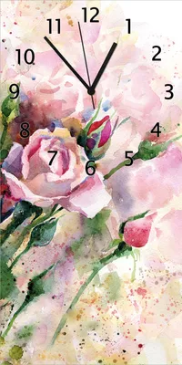 Produktbild von Wallario Design Wanduhr Abstraktes Blumenbuket aus Echtglas, Größe 30 x 60 cm