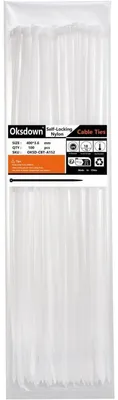 Produktbild von Kabelbinder 400mm x 3,6mm Weiß 100 Stück UV-Beständig Nylon 18kg Zugfestigkeit