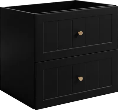 Zdjęcie produktu dla RODAN | Szafka Łazienkowa Czarna - 60 cm - MDF - Szafka Pod Umywalkę - 3 Kolory Uchwytów - 2 Szuflady - Bez Blatu