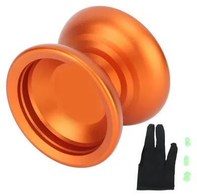 Immagine prodotto di Giocattolo yo-yo per bambini, cuscinetto non reattivo, ottimo equilibrio, rotazione stabile, pallina in lega con cordicelle, arancione