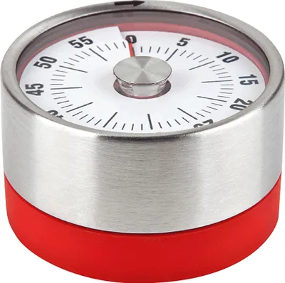 Produktbild von Kurzzeitmesser EUROHOME Küchentimer minutengenau bis 60Min einstellbar, Eieruhr und Küchenuhr aus Edelstahl und Kunststoff - im Durchmesser 6 cm