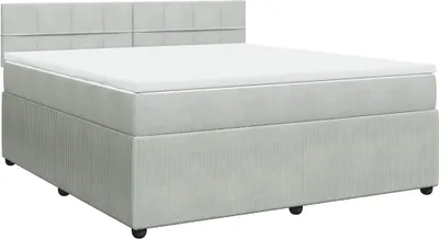 Produktbild von vidaXL Boxspringbett mit Matratze Hellgrau 180x200 cm Samt