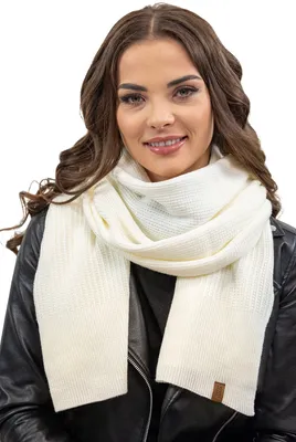 Image de Vivisence, écharpe d'hiver pour femmes, couvre-cou chaud et douillet pour l'hiver et l'automne, écharpe d'hiver classique pour femmes, fabriquée en UE, écru, taille unique