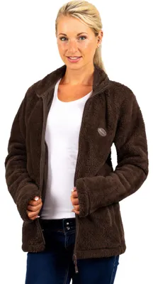 Productafbeelding van Reichstadt dames fleecejas, regular fit, heerlijk warm, kleur: koffiebruin, maat: 4XL