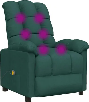 Obrázok produktu pre masážne kreslo vidaXL Tmavo zelená látka
