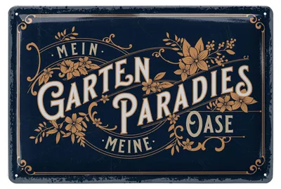 Produktbild von Blechschilder Garten Schild mit Spruch- nostalgische Dekoration als Gärtner Geschenke oder für Mama zum Muttertag - retro Deko Metallschild