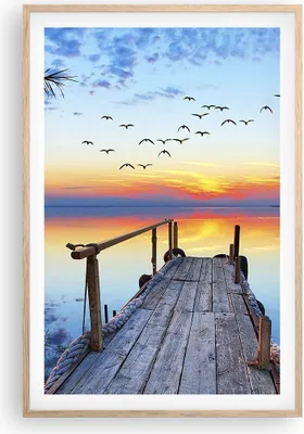 Produktbild von Gerahmtes Poster - Rahmen in heller Eiche - Brücke See - 61x91,5 cm - Wand Bild - Wanddeko - Wandbilder - Kunstposter - Wandposter - Bilderrahmen - Bilder - Kunstdruck - Wandbild - P2NPA61x91-3818
