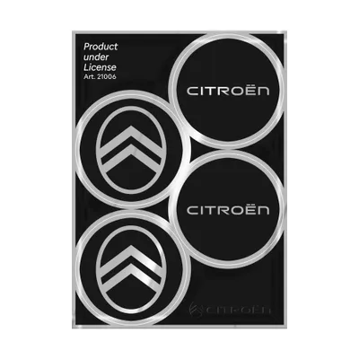 Image de Autocollants pour Citroën New Official 4 Logos 48 mm, Noir
