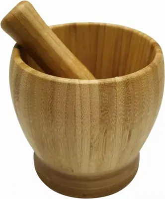 Image de Kinghoff mortier de cuisine en bambou 9cm 40215