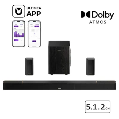 Productafbeelding van ULTIMEA Skywave Serie: 5.1.2-kanaals soundbar met Dolby Atmos, surround sound, draadloze 6,5-inch subwoofer, 530W piekvermogen