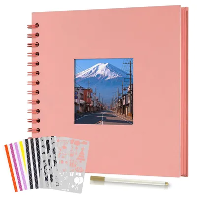 Obrázok produktu pre Omgoods – Ručne vyrobený fotoalbum so špirálou, rozmer 24 x 24 cm (ružová)