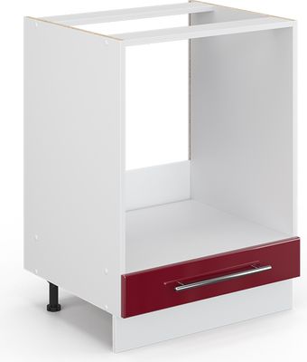 Vicco Herdumbauschrank Fame-Line, 60 cm ohne Arbeitsplatte, Bordeaux Hochglanz/Weiß