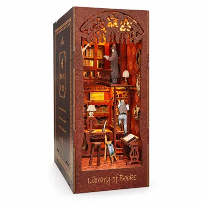 Obrázok produktu pre THAR Book Nook Solace Academy – Miniatúrny model knižnice, stavebnica s LED osvetlením, 158 dielov