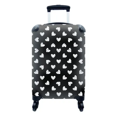 Produktbild von MuchoWow® Koffer Handgepäck Trolley Rollkoffer Kleine Reisekoffer mit 4 Rollen - Herz - Design - Geometrie - Muster - Cabin Size < 55x40x23 cm & 55x40x20 cm - Fotokoffer - Kabinenkoffer - Boardgepäck - Reise-Box - Reisekoffer - Reisegepäck - Koffer mit Bild - Trolley für Kinder