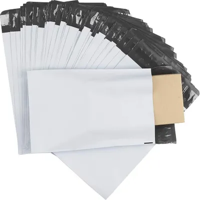 Productafbeelding van Foliepakket, 35 cm x (45 + 5) cm. Folieverpakking, geschikt voor koerierszendingen