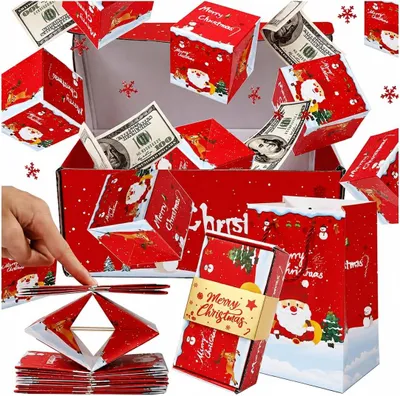 Imagen del producto de Cajas de regalo navideñas, 10 unidades, diseño festivo, para sorpresas