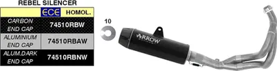 Immagine prodotto di Marmitta completa ARROW rebel con fondello posteriore per Kawasaki Z 650 rs
