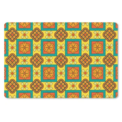 Produktbild von MuchoWow® Mauspad Mousepad Patchwork - Retro - Blumen - Design 27x18 cm - Mousepads - Maus Mat - Pad - Mausunterlage - Büroartikel - Desk Matten