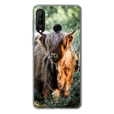Produktbild von MuchoWow® Handyhülle Schutzhülle Hülle für Huawei P30 Lite Schottische Highlander - Wald - Tiere Silikon Softcase Handy Hülle - Handyhülle