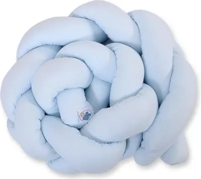 Image de Protection tressée pour lit de bébé bleu 180 cm Knot Pillow