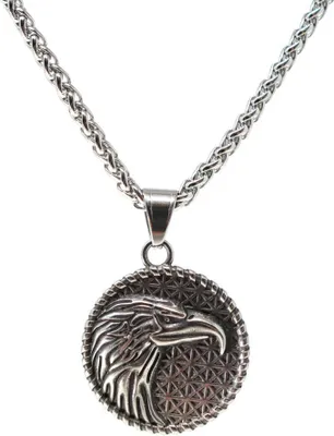 Produktbild von Lederkette Edelstahl 316 ADLER AMULETT 60 cm Edelstahlkette