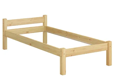 Produktbild von Einzelbett Gästebett Bettrahmen Kiefer natur 80x200 Futonbett Massivholz Zubehör wählbar V-60.36-08Rollrost und Matratze inkl.