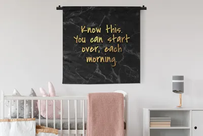 Produktbild von MuchoWow® Wandteppich Wandbehang Zitate - Motivation - Gold - Marmor 90x90 cm Tapisserie Dekoration Wandtuch - Wandaufhänger