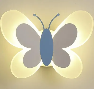Produktbild von 360Home Kinderzimmer Cartoon Schmetterling Wandleuchte Nachtlicht Weiß+blau