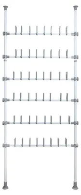 Schuhregal verstellbar für 48 Paar, pulverbeschichtet, 94 x 165-300 x 9 cm, weiß