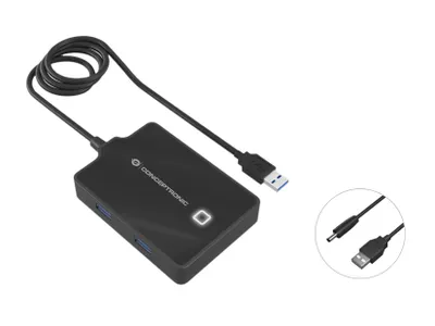 Immagine prodotto di Conceptronic HUBBIES11B replicatore di porte e docking station per laptop USB 3.2 Gen 1 (3.1 Gen 1) Type-A Nero