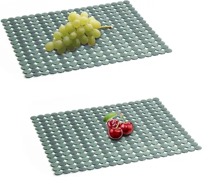Produktbild von 2 Stück Spülbeckeneinlagen 40x30 cm aus PVC, zuschneidbare Schutzmatten für die Küchenspüle, rutschfeste Abtropfmatten gegen Kratzer im Spülbecken (Grün)