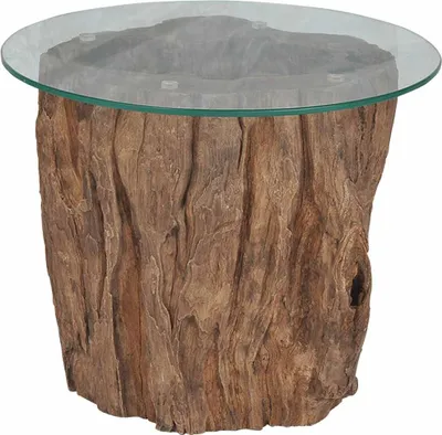 Immagine prodotto di Tavolino in vetro teak 50x40 cm
