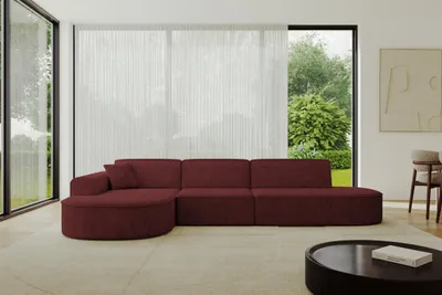 Produktbild von ALTDECOR Ecksofa in L-Form MARI-L2 - 328x171x79,5 cm Bordeauxrot - Corner Sofa Bett Eckcouch Couch Wohnlandschaft Cauchsofa