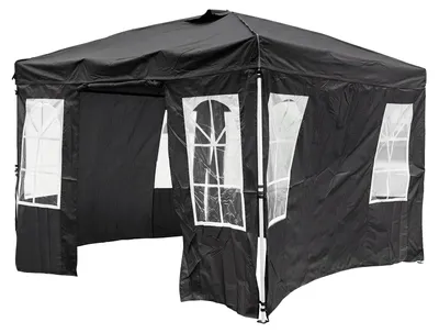 Obrázok produktu pre COSTWAY, skladací záhradný pavilón 300x300 cm, s nastaviteľnou výškou, záhradný pavilón so 4 odnímateľnými bočnými panelmi, taška a vrecká na piesok, prenosný párty stan
