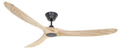 Immagine prodotto di Ventilatore da soffitto a risparmio energetico con telecomando Eco Genuino 180 cm Nero opaco / Legno naturale