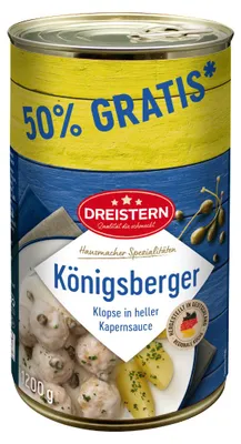 Immagine prodotto di Dreistern XXL pentole di polpette Königsberger in salsa leggera di capperi 1200g