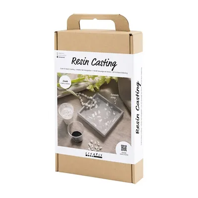 Image de Kit de bricolage Moulage en résine, plateau avec terrazzo, matériel + instructions inclus