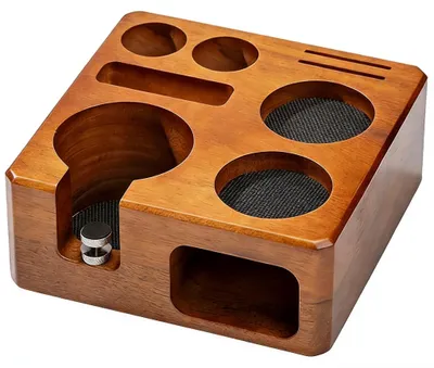 Image de Omgoods - Station de tassement en bois de noyer pour l'espresso