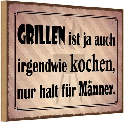 Produktbild von vianmo Holzschild 20x30 cm Grillen ist kochen für Männer Essen Trinken